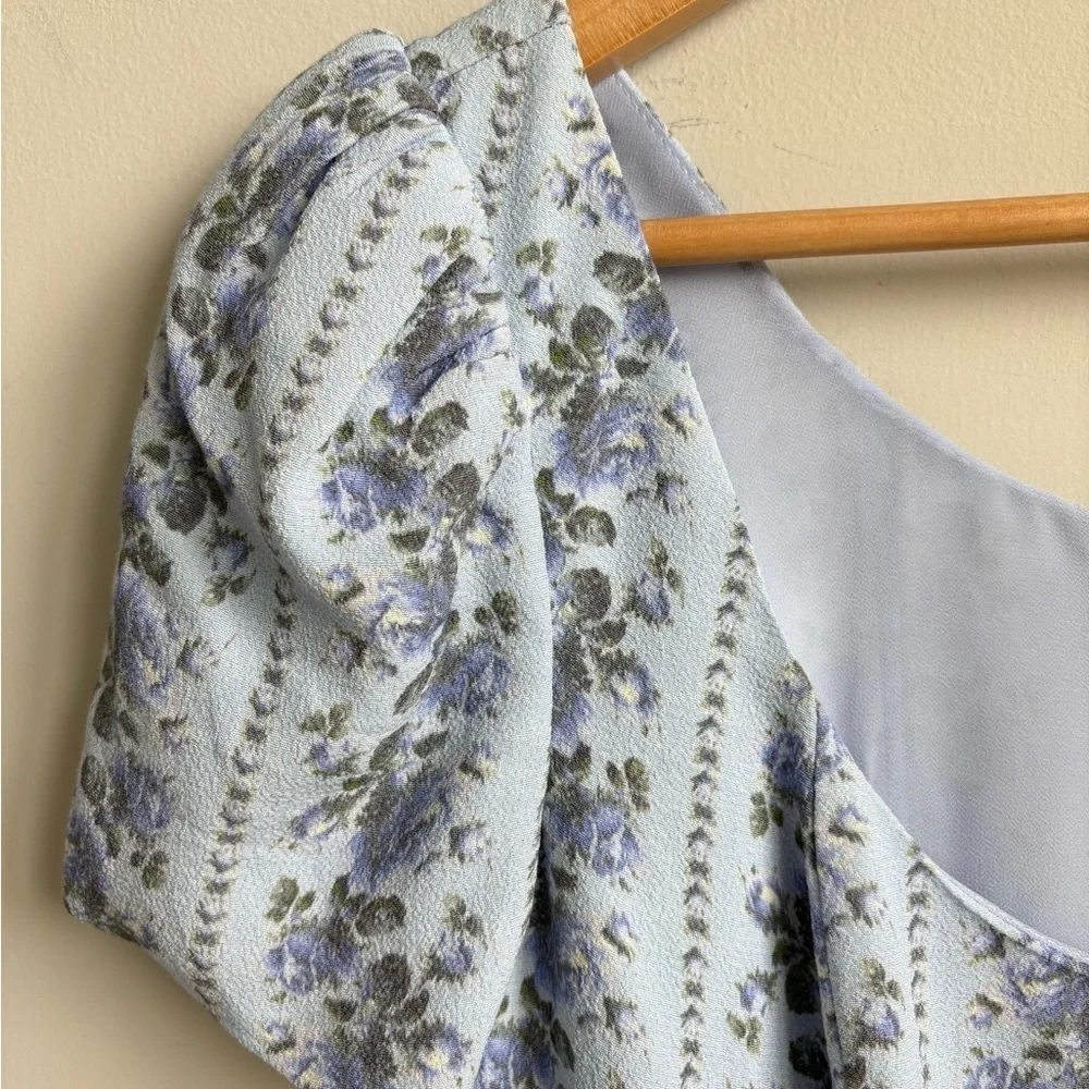 LoveShackFancy Solus Blue Floral Mini Dress Size 4 NEW!